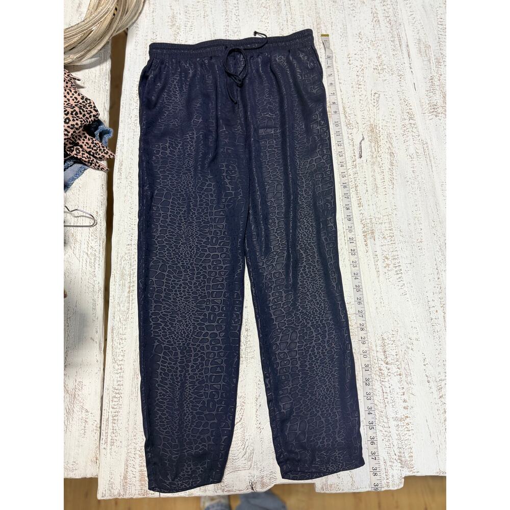 Krisa Crocodile Print Drawstring Straight Pants B… - image 3